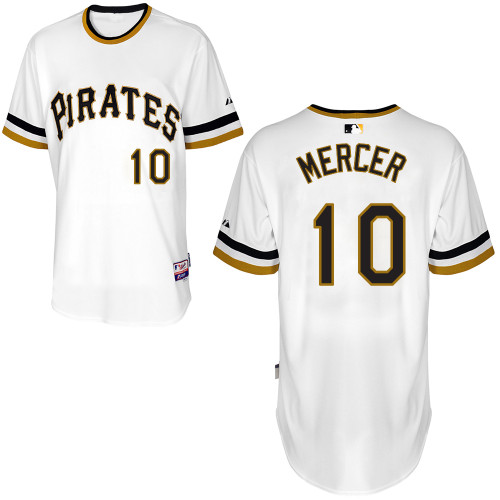 Jordy Mercer #10 MLB Jersey-Pittsburgh Pirates Men's Authentic Alternate White Cool Base Baseball Jersey